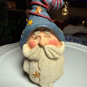 Santa Wizard Ornament Santa Celestial Hat Stars Christmas Halloween Santa Resin